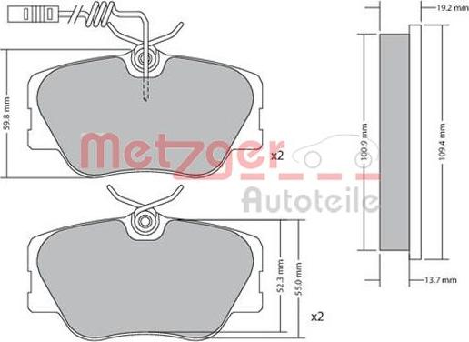 Metzger 1170258 - Bremžu uzliku kompl., Disku bremzes adetalas.lv