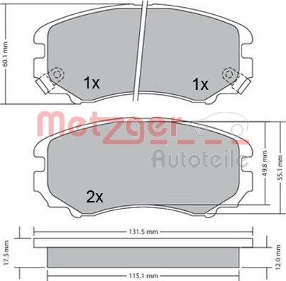 Metzger 1170262 - Bremžu uzliku kompl., Disku bremzes adetalas.lv