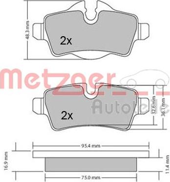 Metzger 1170201 - Bremžu uzliku kompl., Disku bremzes adetalas.lv