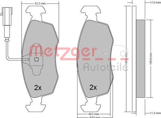 Metzger 1170202 - Bremžu uzliku kompl., Disku bremzes adetalas.lv