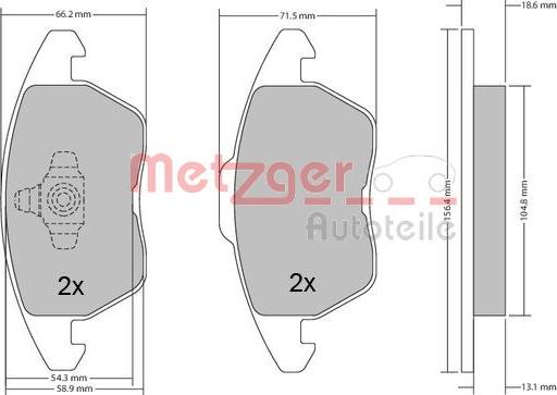 Metzger 1170211 - Bremžu uzliku kompl., Disku bremzes adetalas.lv