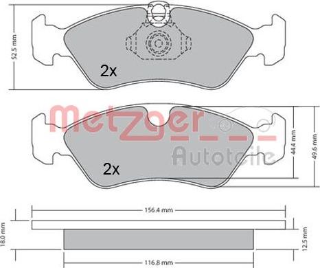 Metzger 1170235 - Bremžu uzliku kompl., Disku bremzes adetalas.lv