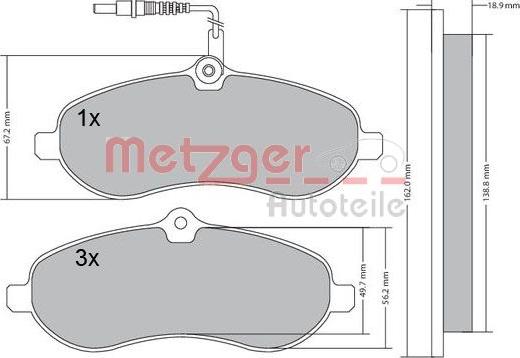 Metzger 1170228 - Bremžu uzliku kompl., Disku bremzes adetalas.lv