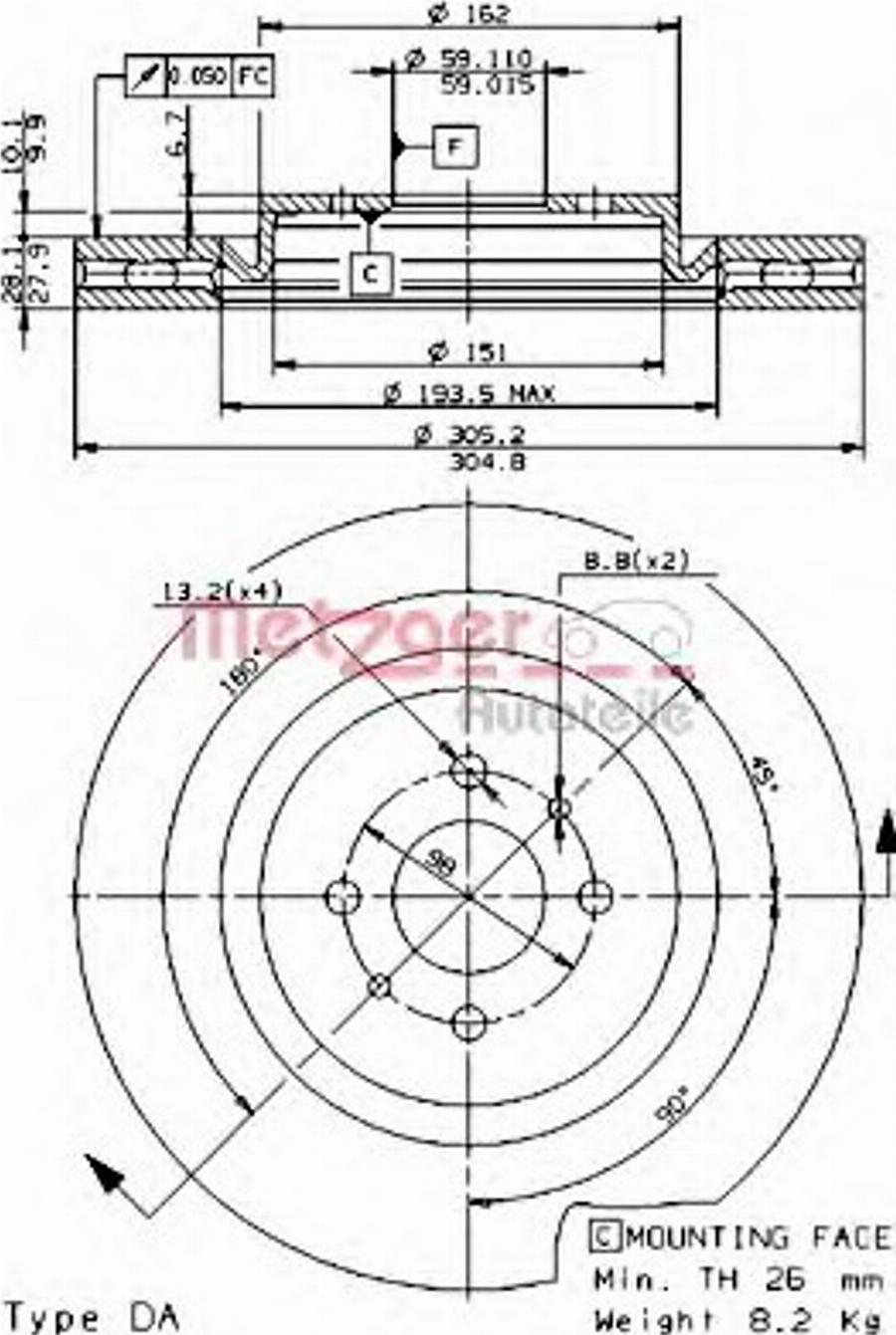 Metzger 24697V - Bremžu diski adetalas.lv