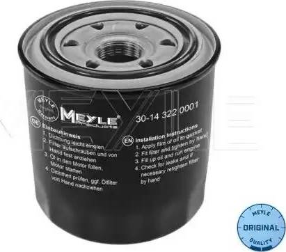 Meyle 30-14 322 0001 - Eļļas filtrs adetalas.lv