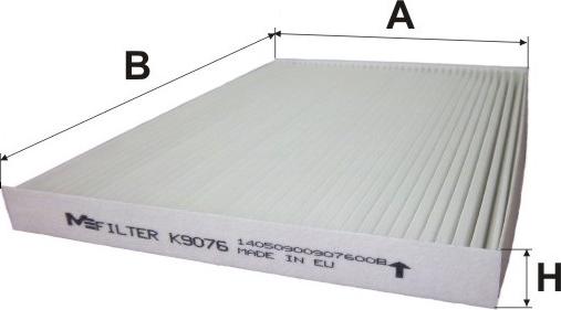 Mfilter K 9076 - Filtrs, Salona telpas gaiss adetalas.lv