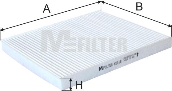 Mfilter K 9118 - Filtrs, Salona telpas gaiss adetalas.lv