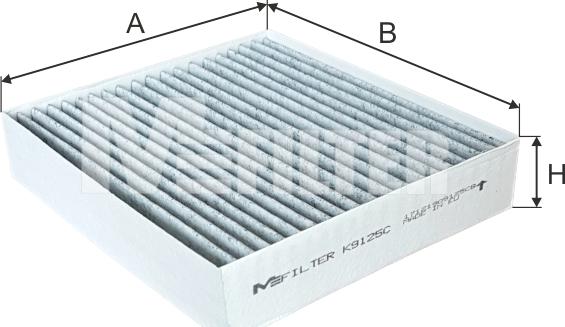 Mfilter K 9125C - Filtrs, Salona telpas gaiss adetalas.lv