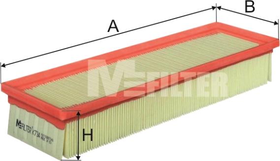 Mfilter K 734 - Gaisa filtrs adetalas.lv