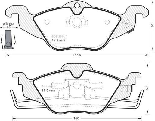 G.U.D. GBP068402 - Bremžu uzliku kompl., Disku bremzes adetalas.lv