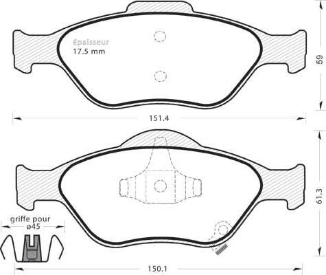 TRUPART DP41543RS - Bremžu uzliku kompl., Disku bremzes adetalas.lv