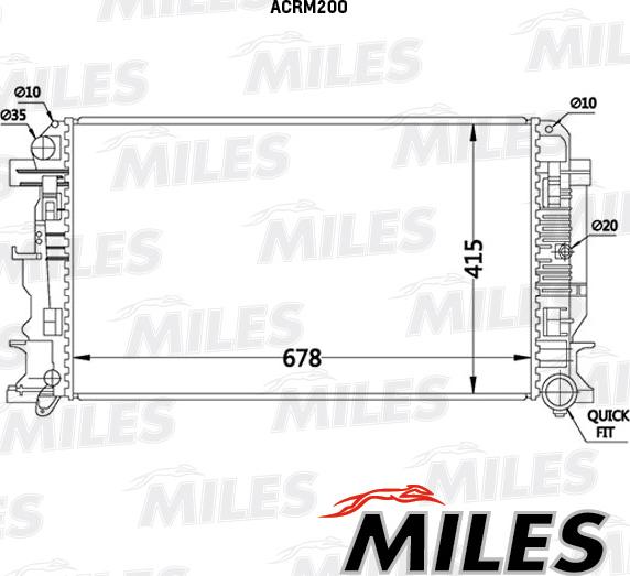 Miles ACRM200 - Radiators, Motora dzesēšanas sistēma adetalas.lv