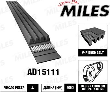 Miles AD15111 - Ķīļrievu siksna adetalas.lv