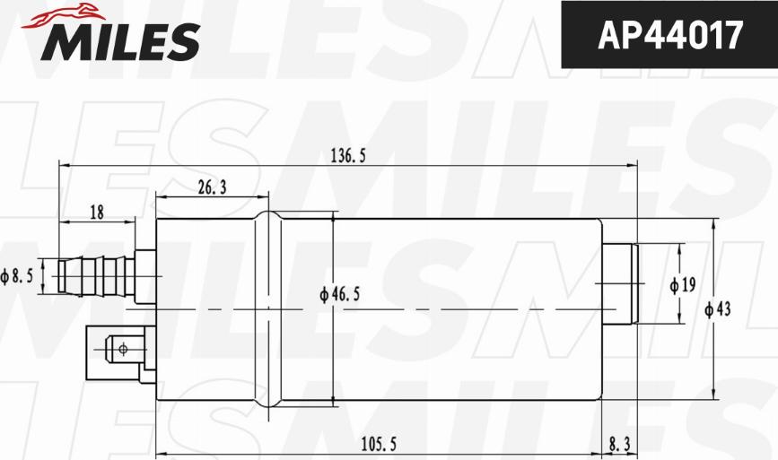 Miles AP44017 - Degvielas sūknis adetalas.lv