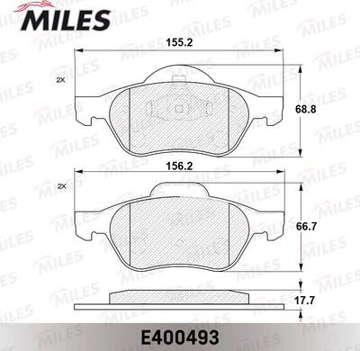 Miles E400493 - Bremžu uzliku kompl., Disku bremzes adetalas.lv