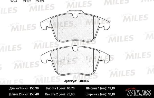 Miles E400137 - Bremžu uzliku kompl., Disku bremzes adetalas.lv