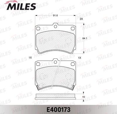 Miles E400173 - Bremžu uzliku kompl., Disku bremzes adetalas.lv