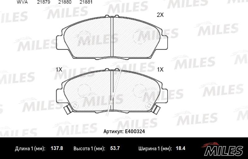 Miles E400324 - Bremžu uzliku kompl., Disku bremzes adetalas.lv