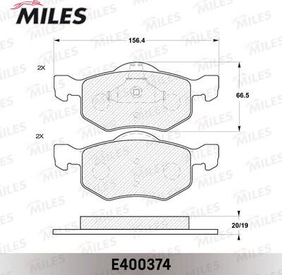 Miles E400374 - Bremžu uzliku kompl., Disku bremzes adetalas.lv