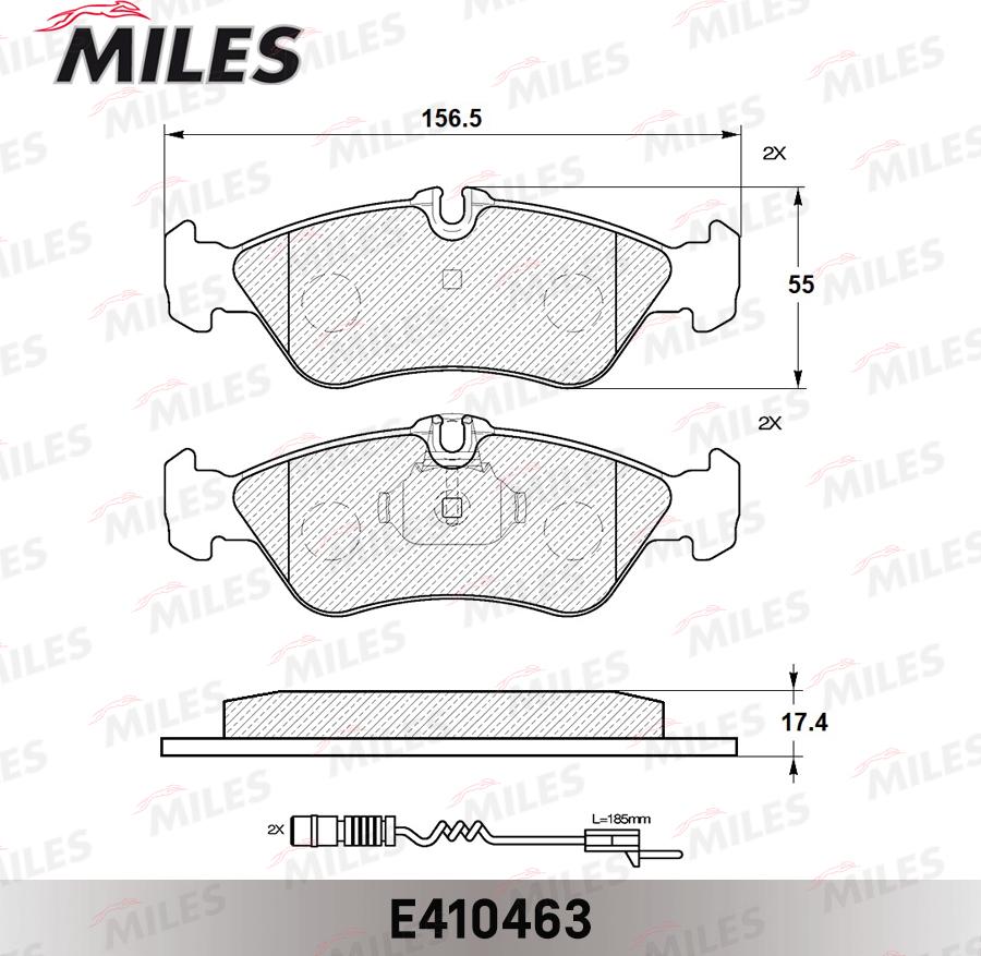 Miles E410463 - Bremžu uzliku kompl., Disku bremzes adetalas.lv