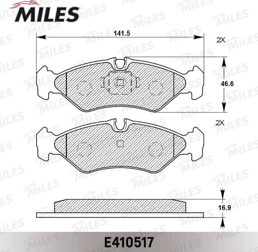 Miles E410517 - Bremžu uzliku kompl., Disku bremzes adetalas.lv