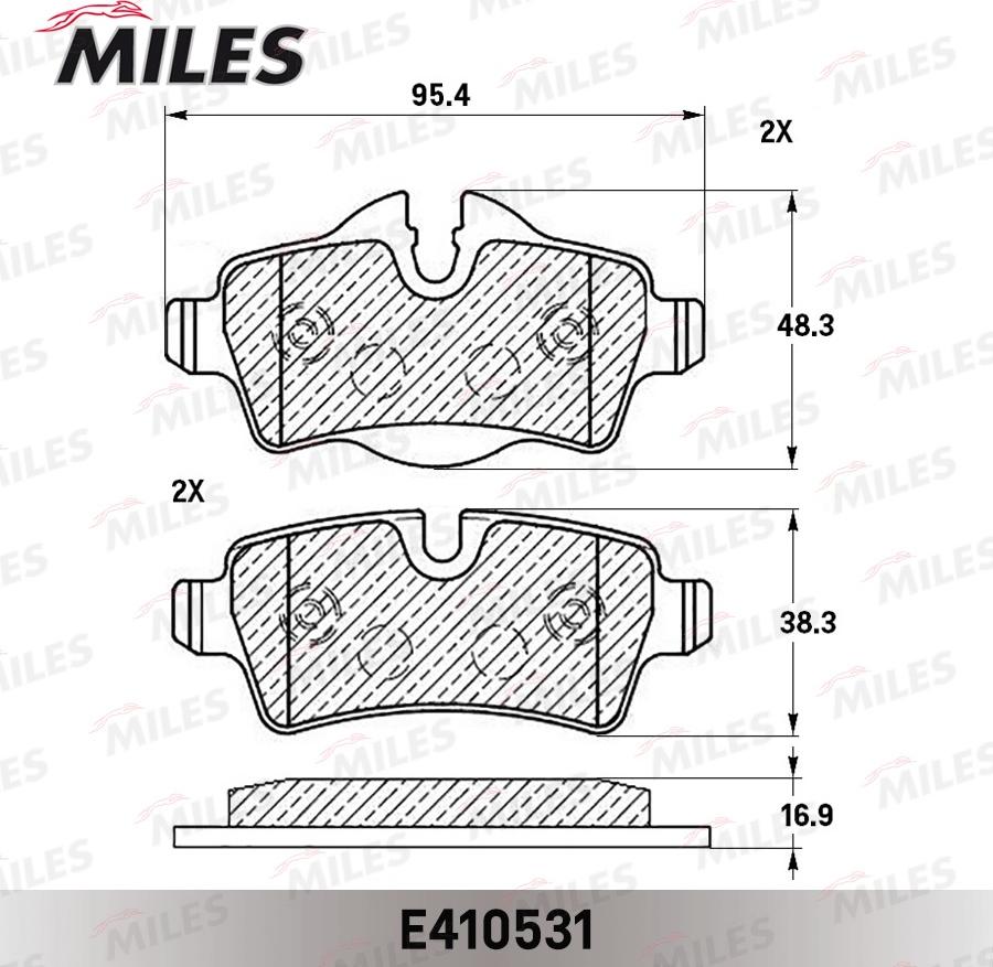 Miles E410531 - Bremžu uzliku kompl., Disku bremzes adetalas.lv