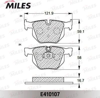 Miles E410107 - Bremžu uzliku kompl., Disku bremzes adetalas.lv