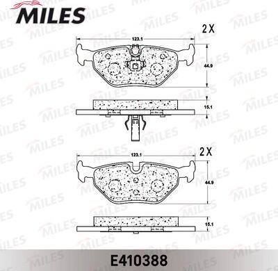 Miles E410388 - Bremžu uzliku kompl., Disku bremzes adetalas.lv