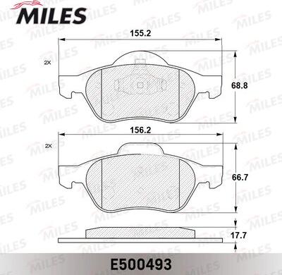 Miles E500493 - Bremžu uzliku kompl., Disku bremzes adetalas.lv