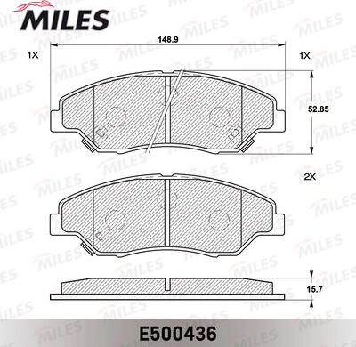 Miles E500436 - Bremžu uzliku kompl., Disku bremzes adetalas.lv