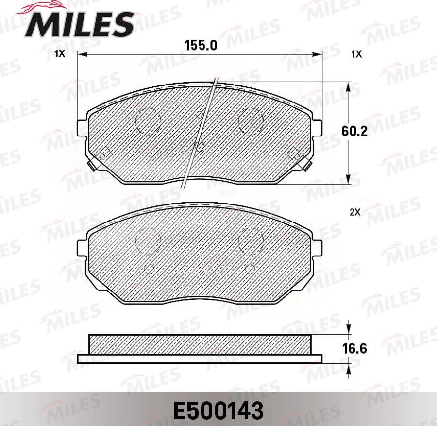 Miles E500143 - Bremžu uzliku kompl., Disku bremzes adetalas.lv