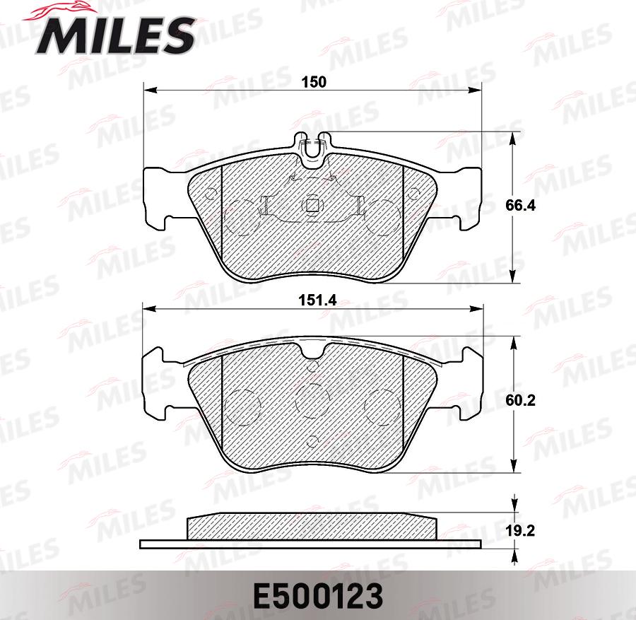 Miles E500123 - Bremžu uzliku kompl., Disku bremzes adetalas.lv