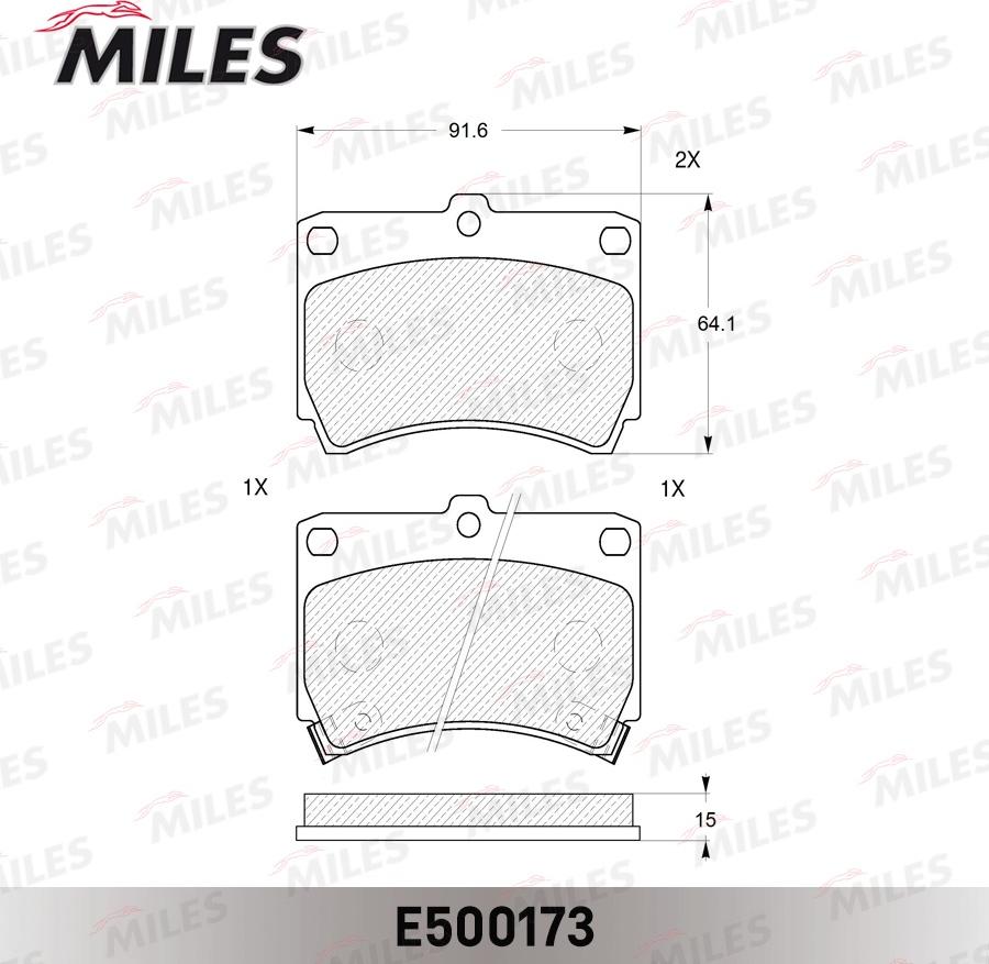 Miles E500173 - Bremžu uzliku kompl., Disku bremzes adetalas.lv