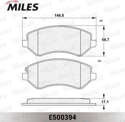 Miles E500394 - Bremžu uzliku kompl., Disku bremzes adetalas.lv