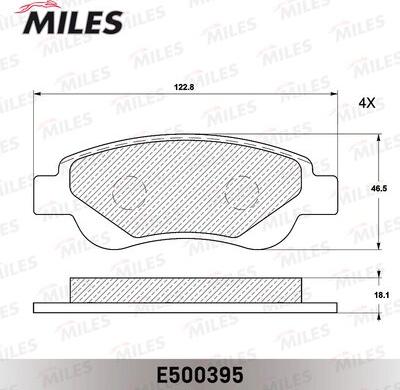 Miles E500395 - Bremžu uzliku kompl., Disku bremzes adetalas.lv