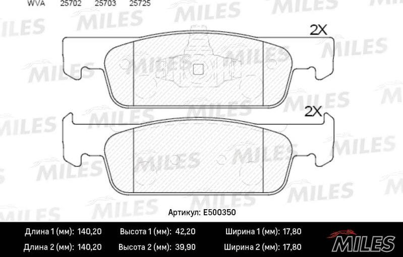 Miles E500350 - Bremžu uzliku kompl., Disku bremzes adetalas.lv