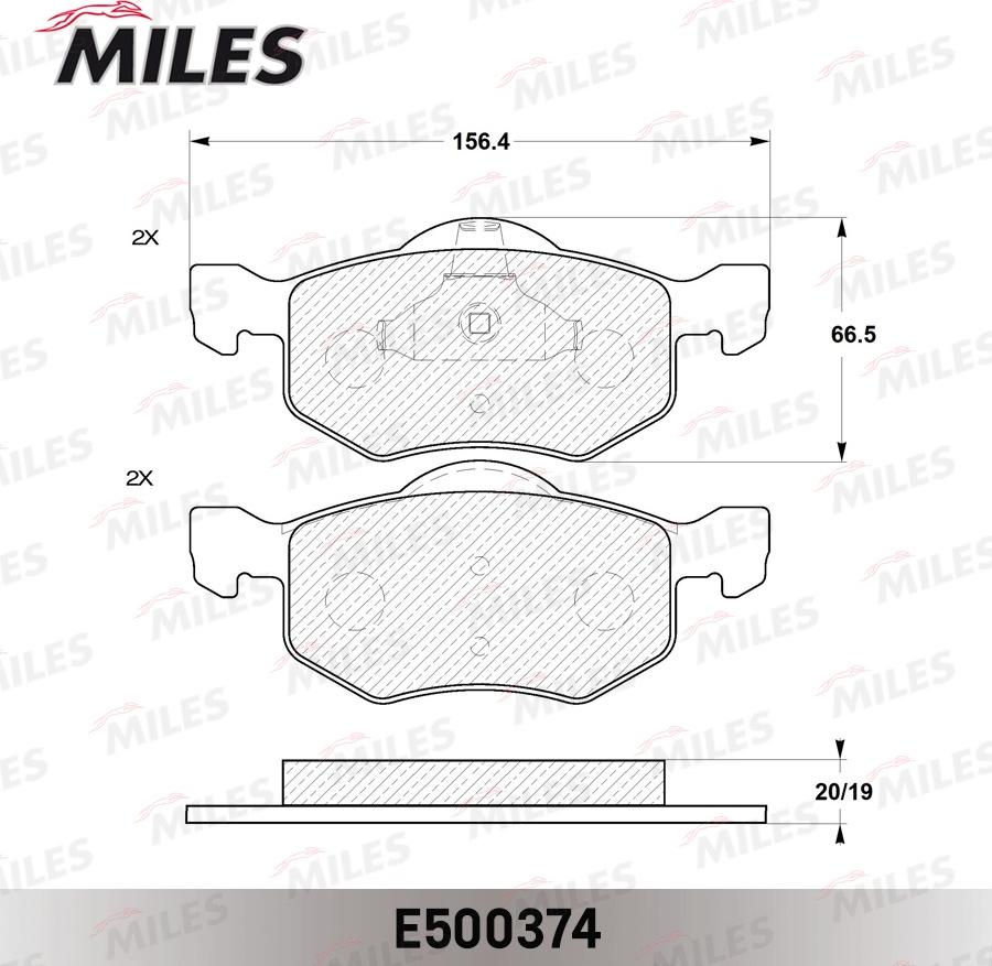 Miles E500374 - Bremžu uzliku kompl., Disku bremzes adetalas.lv