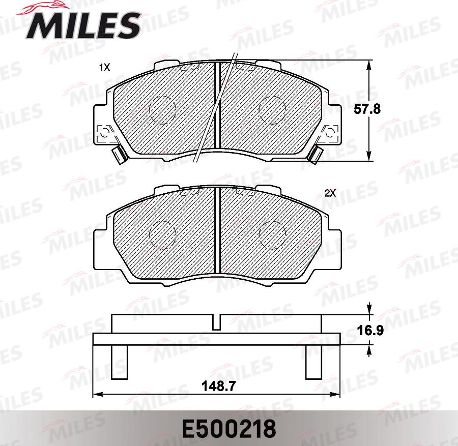 Miles E500218 - Bremžu uzliku kompl., Disku bremzes adetalas.lv