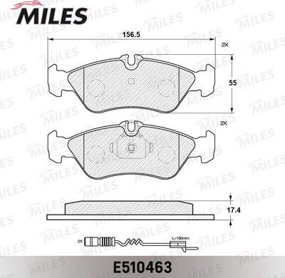 Miles E510463 - Bremžu uzliku kompl., Disku bremzes adetalas.lv