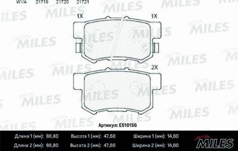 Miles E510156 - Bremžu uzliku kompl., Disku bremzes adetalas.lv