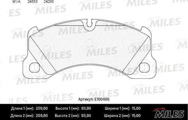 Miles E100486 - Bremžu uzliku kompl., Disku bremzes adetalas.lv