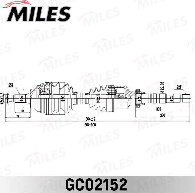 Miles GC02152 - Piedziņas vārpsta adetalas.lv