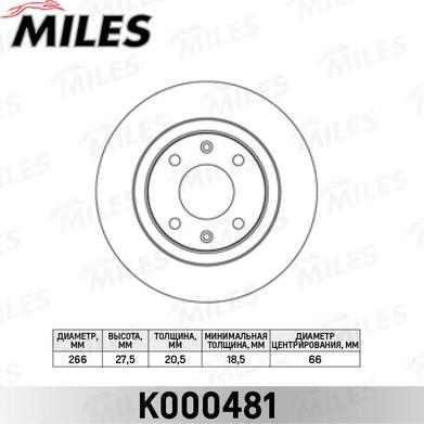 Miles K000481 - Bremžu diski adetalas.lv