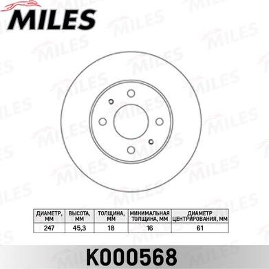 Miles K000568 - Bremžu diski adetalas.lv