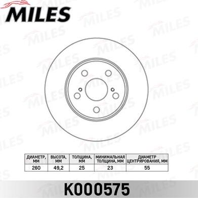 Miles K000575 - Bremžu diski adetalas.lv