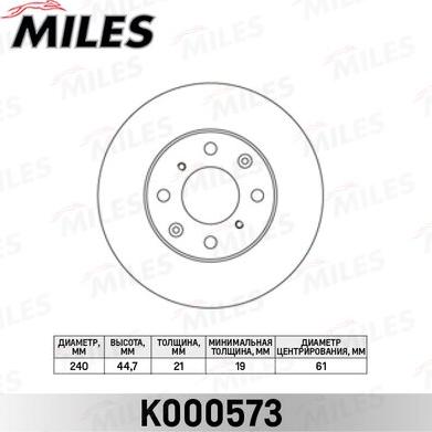 Miles K000573 - Bremžu diski adetalas.lv