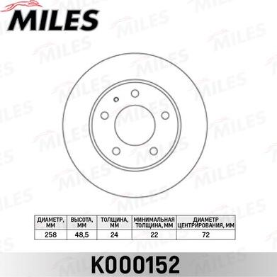 Miles K000152 - Bremžu diski adetalas.lv