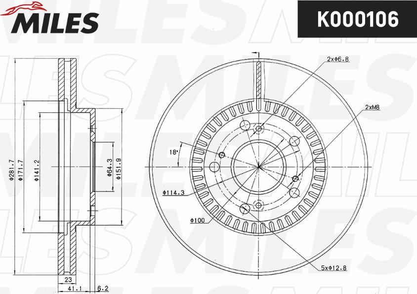 Miles K000106 - Bremžu diski adetalas.lv