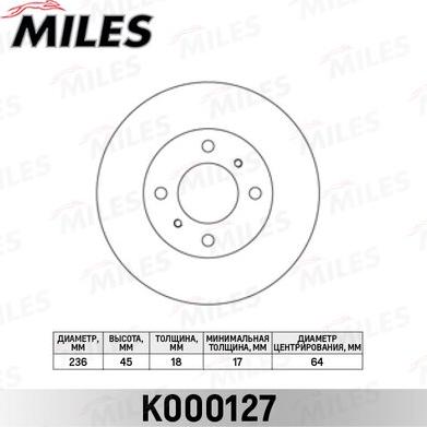 Miles K000127 - Bremžu diski adetalas.lv