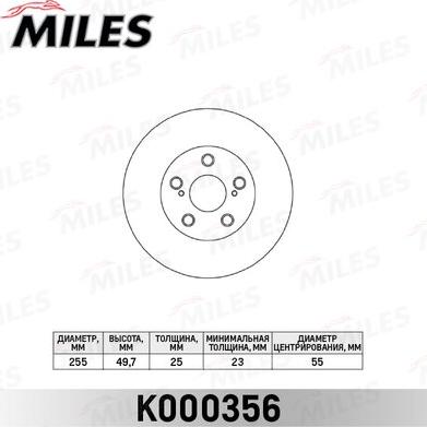 Miles K000356 - Bremžu diski adetalas.lv